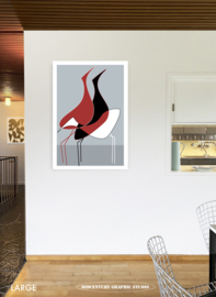 WATERFOWL (grey) | Midcentury Graphic Studio | Werk op aluminium mat wit
