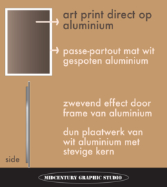 HYPNOTICA | Midcentury Graphic Studio | Werk op aluminium mat wit