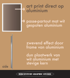 DRUMMER (brown) | Midcentury Graphic Studio | Werk op aluminium mat wit
