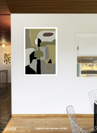 WALKING WITH THE DOG (green) | Midcentury Graphic Studio | Werk op aluminium mat wit