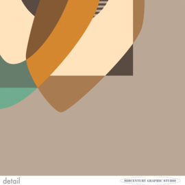 SOUNDS (brown) | Midcentury Graphic Studio | Werk op aluminium mat wit