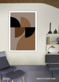 QUARTER PAST TWO (portrait) | Midcentury Graphic Studio | Werk op aluminium mat wit