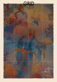 CUPIDO ATTACK (midnight blue) | Caspar Luuk | Art print op houten wanddecoratie