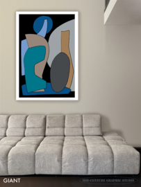 STILL LIFE 1 (black) | Midcentury Graphic Studio | Werk op aluminium mat wit