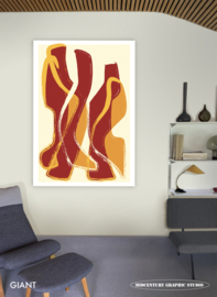 BALLROOM (dark red) | Midcentury Graphic Studio | Werk op aluminium mat wit