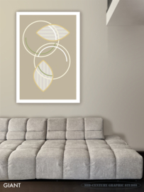 EYE CONTACT (gold) | Midcentury Graphic Studio | Werk op aluminium mat wit