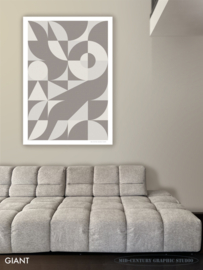 DIRECTION (beige) | Midcentury Graphic Studio | Werk op aluminium mat wit