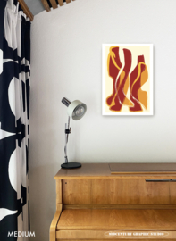 BALLROOM (dark red) | Midcentury Graphic Studio | Werk op aluminium mat wit