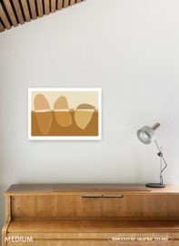 BRIDGE (cream) | Midcentury Graphic Studio | Werk op aluminium mat wit