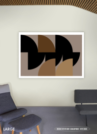 QUARTER PAST TWO (landscape) | Midcentury Graphic Studio | Werk op aluminium mat wit