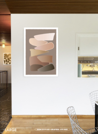 FLOATING (brown) | Midcentury Graphic Studio | Werk op aluminium mat wit