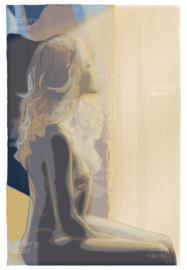 MORNING SUN (ochre) | Caspar Luuk | Art print op luxe papier ingelijst met passe-partout