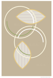 EYE CONTACT (gold) | Mid-Century Graphic Studio | Art print op aluminium mat wit