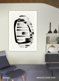 SHADOWS (black) | Midcentury Graphic Studio | Werk op aluminium mat wit
