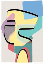 THOUGHTS (multicolor - portrait) | Midcentury Graphic Studio | Werk op aluminium mat wit