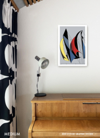 REGATTA (multicolor) | Midcentury Graphic Studio | Werk op aluminium mat wit