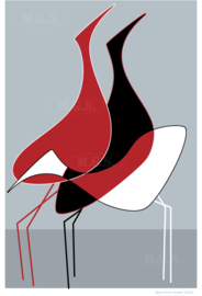 WATERFOWL (grey) | Midcentury Graphic Studio | Werk op aluminium mat wit