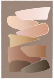 FLOATING (brown) | Midcentury Graphic Studio | Werk op aluminium mat wit