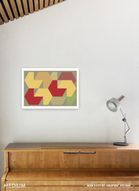 QUARTER PAST THREE (landscape) | Midcentury Graphic Studio | Werk op aluminium mat wit