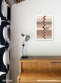 PALM BEACH (mocha) | Midcentury Graphic Studio | Werk op aluminium mat wit