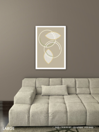 EYE CONTACT (gold) | Midcentury Graphic Studio | Werk op aluminium mat wit