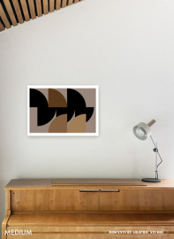 QUARTER PAST TWO (landscape) | Midcentury Graphic Studio | Werk op aluminium mat wit