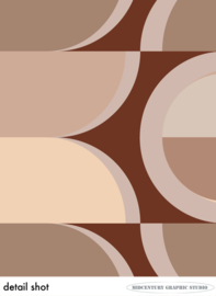 PALM BEACH (mocha) | Midcentury Graphic Studio | Werk op aluminium mat wit