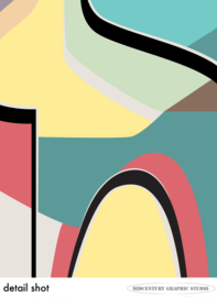 THOUGHTS (multicolor - portrait) | Midcentury Graphic Studio | Werk op aluminium mat wit