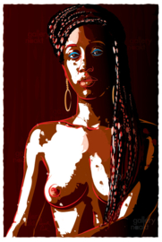 UZURI (red) | Caspar Luuk | Art print op canvas