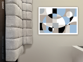 SUNSET (blue) | Midcentury Graphic Studio | Werk op aluminium mat wit