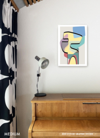 THOUGHTS (multicolor - portrait) | Midcentury Graphic Studio | Werk op aluminium mat wit