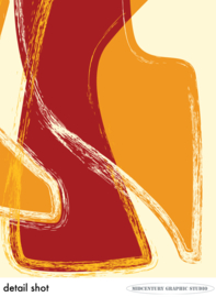 BALLROOM (dark red) | Midcentury Graphic Studio | Werk op aluminium mat wit