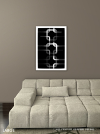 CHAIN (black)| Midcentury Graphic Studio | Werk op aluminium mat wit