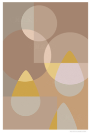 TEARS (golden brown) | Midcentury Graphic Studio | Werk op aluminium mat wit