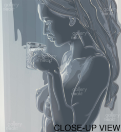 COFFEE (grey) | Caspar Luuk | Art print op luxe papier ingelijst met passe-partout