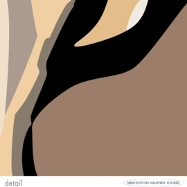 CAT (brown) | Midcentury Graphic Studio | Werk op aluminium mat wit