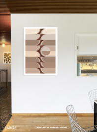 PALM BEACH (mocha) | Midcentury Graphic Studio | Werk op aluminium mat wit