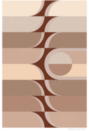 PALM BEACH (mocha) | Midcentury Graphic Studio | Werk op aluminium mat wit