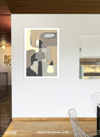 WALKING WITH THE DOG (brown) | Midcentury Graphic Studio | Werk op aluminium mat wit