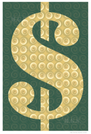 DOLLAR (green) | Midcentury Graphic Studio | Werk op aluminium mat wit |