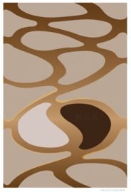 MATCH (brown) | Midcentury Graphic Studio | Werk op aluminium mat wit