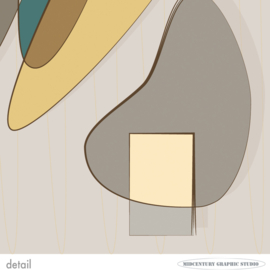 BIRDCAGE (beige) | Midcentury Graphic Studio | Werk op aluminium mat wit