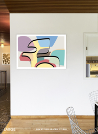 THOUGHTS (multicolor - landscape) | Midcentury Graphic Studio | Werk op aluminium mat wit