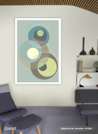 SPOTLIGHTS  (green) | Midcentury Graphic Studio | Werk op aluminium mat wit