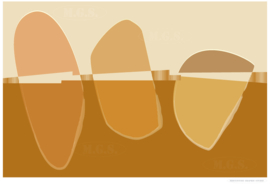 BRIDGE (cream) | Midcentury Graphic Studio | Werk op aluminium mat wit