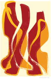 BALLROOM (dark red) | Midcentury Graphic Studio | Werk op aluminium mat wit