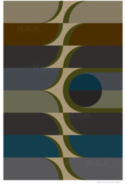 PALM BEACH (green) | Midcentury Graphic Studio | Werk op aluminium mat wit