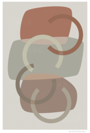 BAG (brown) | Midcentury Graphic Studio | Werk op aluminium mat wit