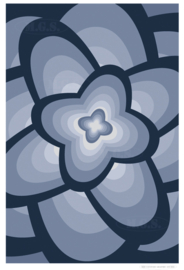 BLOOM (blue) | Midcentury Graphic Studio | Werk op aluminium mat wit