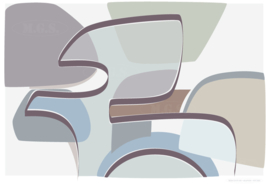 THOUGHTS (green - landscape) | Midcentury Graphic Studio | Werk op aluminium mat wit